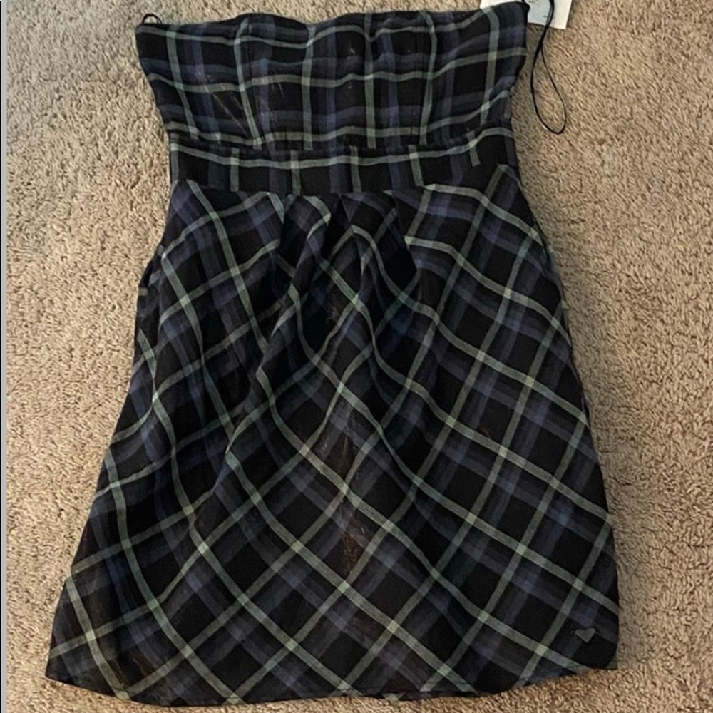 black and gray summer strapless dress